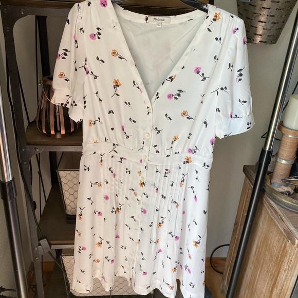madewell white floral dress